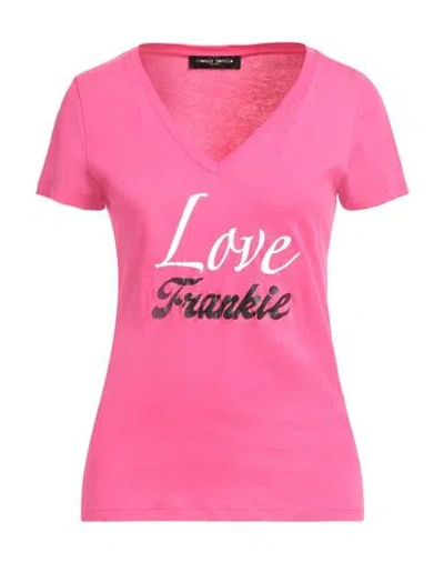 Frankie Morello Woman T-shirt Fuchsia Size L Cotton In Pink
