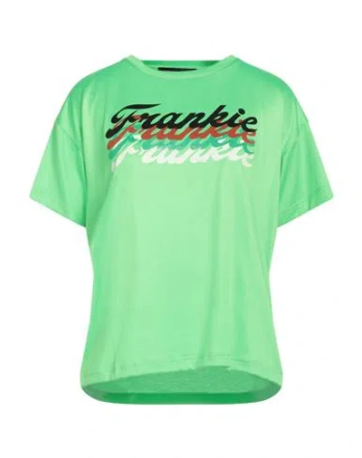 Frankie Morello Woman T-shirt Light Green Size M Cotton
