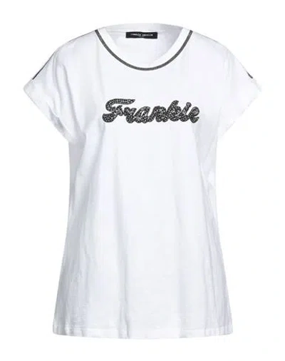 Frankie Morello Woman T-shirt White Size L Cotton
