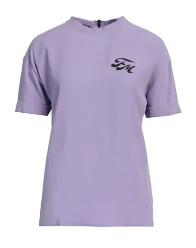 Frankie Morello Woman Top Lilac Size Xs Acetate, Viscose In Purple