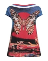 Frankie Morello Woman Top Navy Size Xs Viscose, Polyamide, Textile Fibers, Polyester In Navy Blue