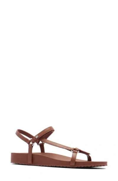 Frankie4 Bronte Waterproof Ankle Strap Slide Sandal In Brown