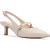 Frankie4 Coco Slingback Mary Jane Pointed Toe Pump In Ecru Weave