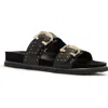 Frankie4 Deon Buckle Sandal In Black Stud