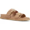 Frankie4 Deon Buckle Sandal In Camel Stud