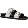 Frankie4 Deon Buckle Sandal In Silver Stud