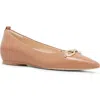 Frankie4 London Pointed Toe Flat In Tan