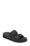 Frankie4 Malone Weave Slide Sandal In Black Weave