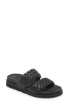 Frankie4 Malone Weave Slide Sandal In Black Weave