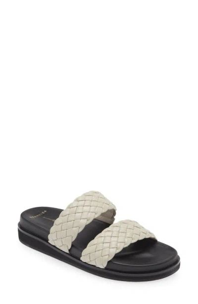 Frankie4 Malone Weave Slide Sandal In Bone/ Black Weave