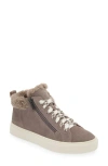 Frankie4 Miles Genuine Shearling Lined Sneaker In Dark Taupe
