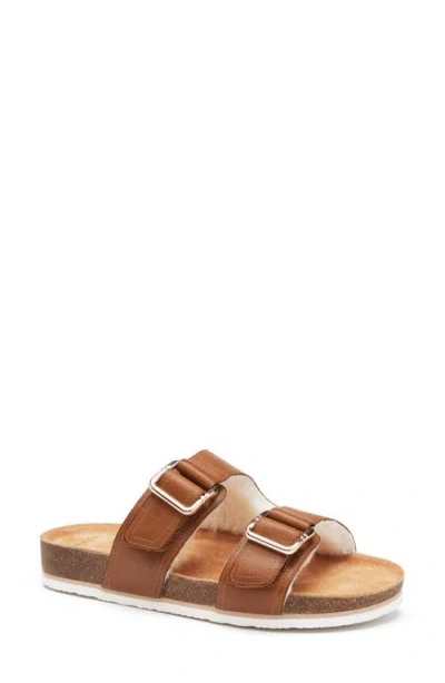 Frankie4 Nico Genuine Shearling Sandal In Cognac/shearling