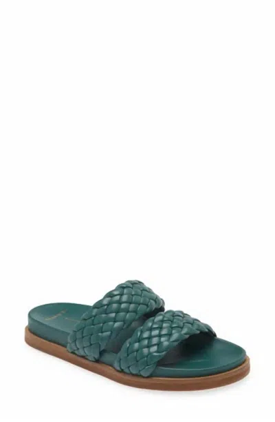 Frankie4 Women's Malone Weave Slide Sandal In Spring Green In Multi