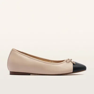 Frankie4 Women's Trinity Leather Dress Flat In Warm Sand/black In Neutral