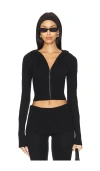 Frankies Bikinis Aimee Cloud Knit Hoodie In 블랙