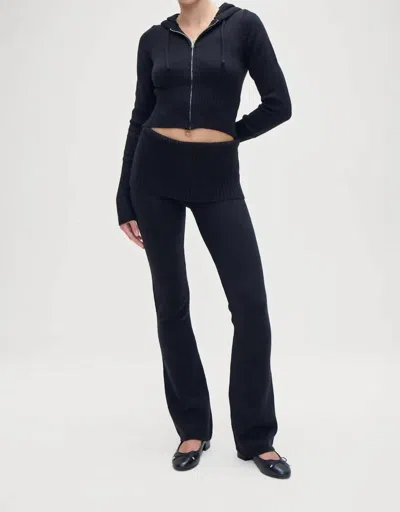 Frankies Bikinis Aimee Cloud Knit Pant In Black In Blue