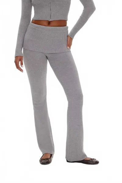 Frankies Bikinis Aimee Knit Pant In Rain Cloud In Gray