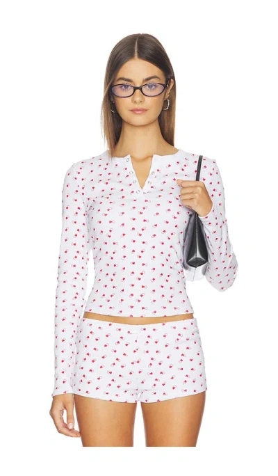 Frankies Bikinis Amora Cotton Long Sleeve Shirt In Multi