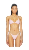 Frankies Bikinis Amore Reversible Bikini Top In Pink