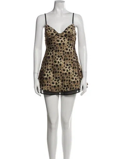 Pre-owned Frankies Bikinis Animal Print Mini Dress In Multi