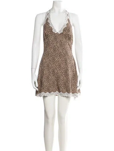 Pre-owned Frankies Bikinis Animal Print Mini Dress In Multi