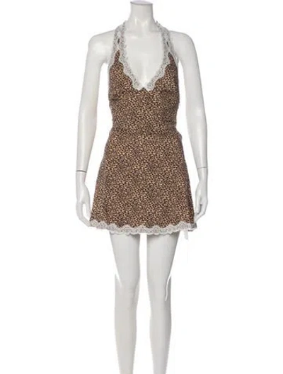 Pre-owned Frankies Bikinis Animal Print Mini Dress In Multi