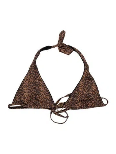Pre-owned Frankies Bikinis Animal Print Top In Multicolor