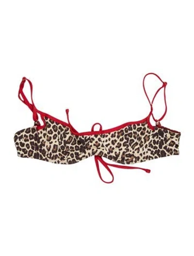 Pre-owned Frankies Bikinis Animal Print Top W/ Tags In Multicolor