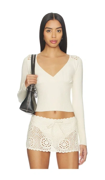 Frankies Bikinis Arlo Cloud Knit Long Sleeve Shirt In Neutral