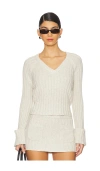 Frankies Bikinis Ashton Knit Sweater In 크림