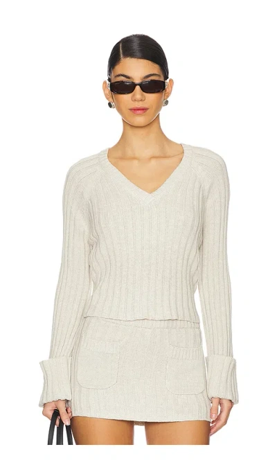 Frankies Bikinis Ashton Knit Sweater In 크림