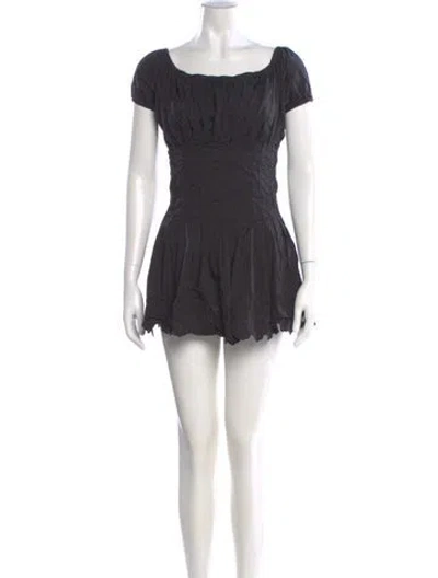 Pre-owned Frankies Bikinis Bateau Neckline Mini Dress In Black
