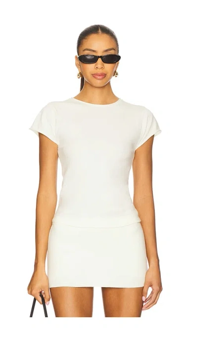 Frankies Bikinis Baylee Cloud Knit Tee In White