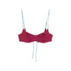 Frankies Bikinis Polka-dot-pattern Bikini Top In Red