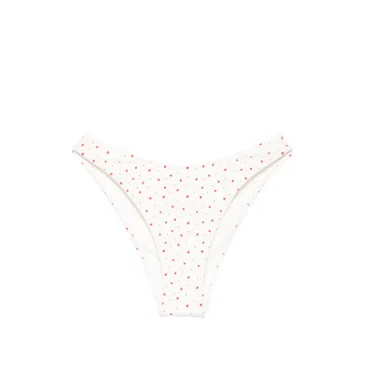 Frankies Bikinis Strawberry-print Bikini Bottoms In White