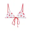 Frankies Bikinis Blue & Red Lumia Floral Triangle Bikini Top