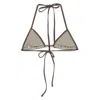 Frankies Bikinis X Bella Hadid Nick Triangle Bikini Top In Brown