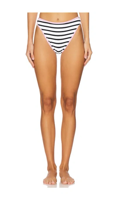 Frankies Bikinis Beck Terry Bikini Bottom In Vintage Stripe