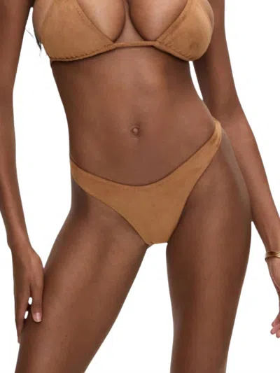 Frankies Bikinis Full Moon Bikini Bottom In Sunkissed Suede In Brown