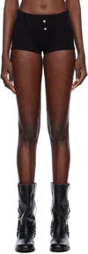 Frankies Bikinis Black Bella Hadid Edition Bradley Knit Booty Shorts In Lone Star Black