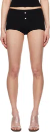 Frankies Bikinis Black Bradley Knit Booty Shorts In Black
