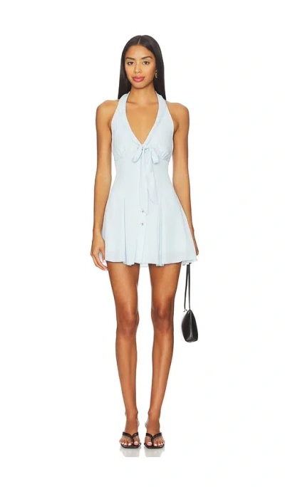 Frankies Bikinis Bloom Chiffon Mini Dress In Blue