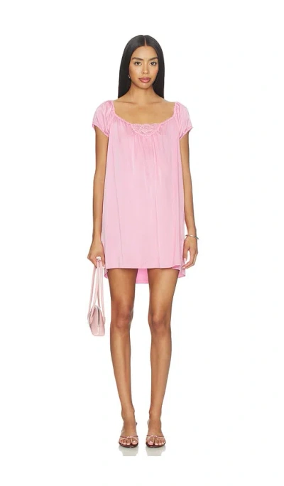 Frankies Bikinis Bo Silk Mini Dress In Pink