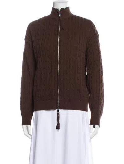 Pre-owned Frankies Bikinis Bomber Jacket In Brown