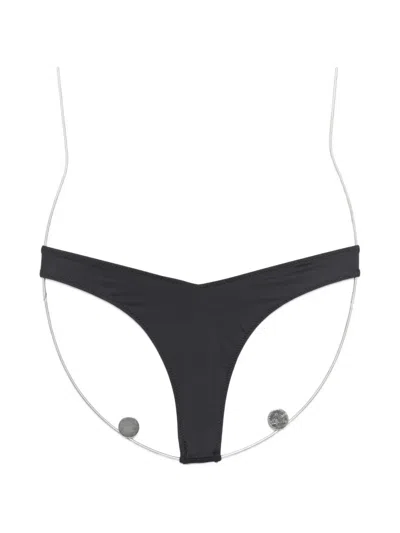 Frankies Bikinis Brittany V-front Bikini Bottoms In Black