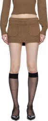 Frankies Bikinis Brown Ashton Knit Mini Skort In Maple