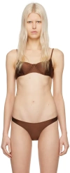 Frankies Bikinis Brown Cola Bikini Top In Cinnamon