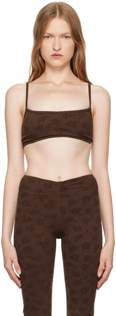 Frankies Bikinis Brown Reine Shine Bralette In Chestnut