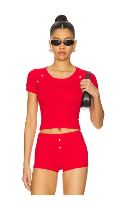 Frankies Bikinis Callum Cloud Knit Shirt In Red