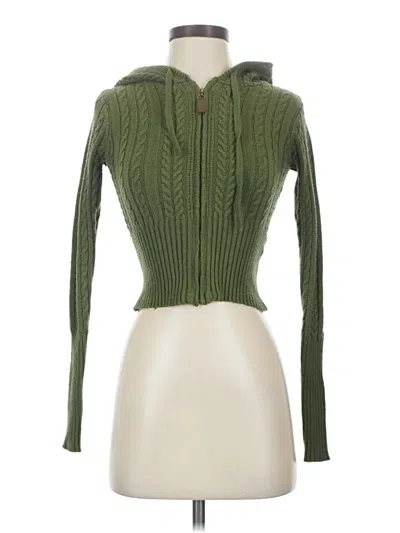 Pre-owned Frankies Bikinis Cardigan Sweater In Green